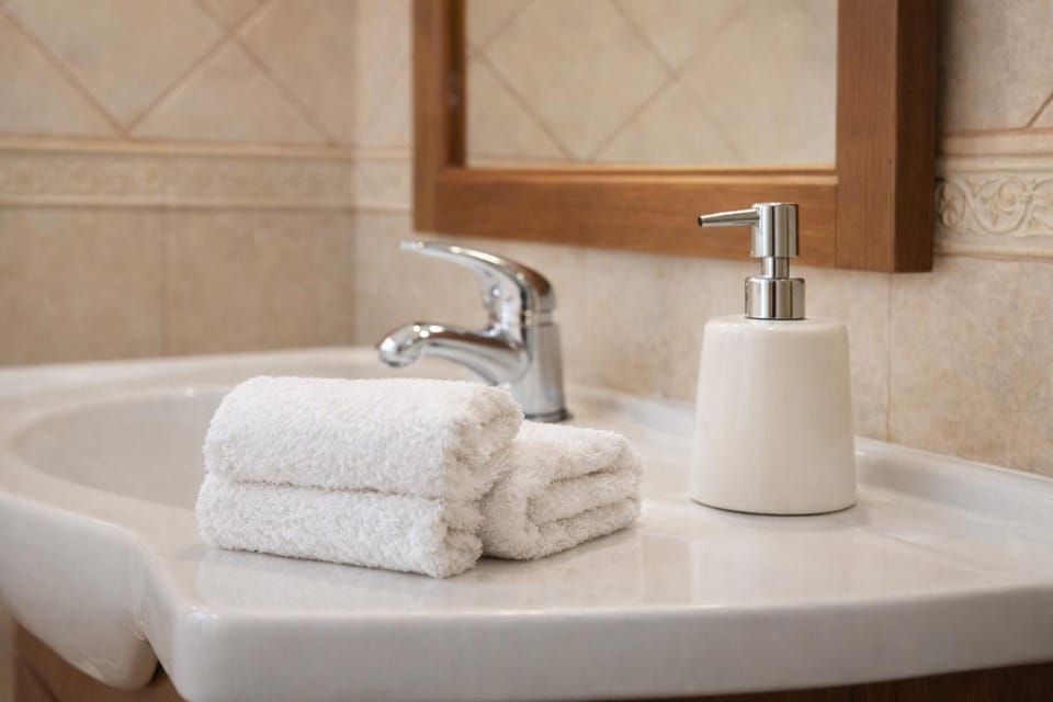 Bathroom, towels