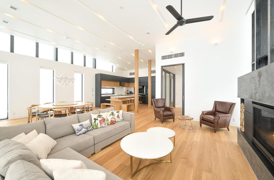 Living room, fireplace