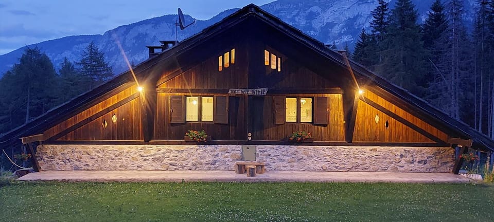Property building, Night, Natural landscape, Mountain view