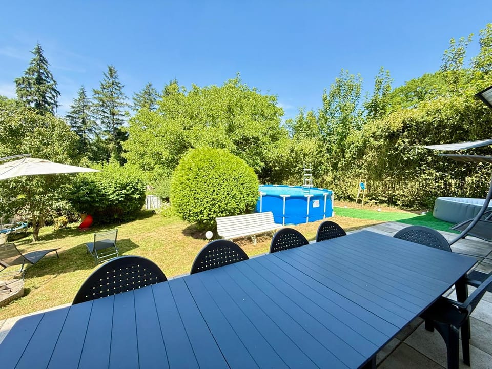 Patio, Natural landscape, Garden, Pool view, sunbed