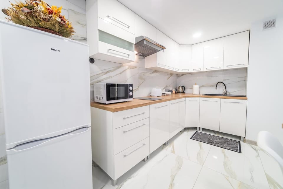 Kitchen or kitchenette, oven, stove, toaster