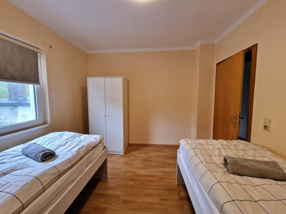 Bed, Photo of the whole room, Bedroom, towels, wardrobe