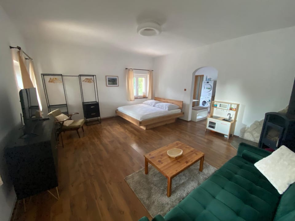 Communal lounge/ TV room, Bed, TV and multimedia, Living room, Photo of the whole room, Bedroom