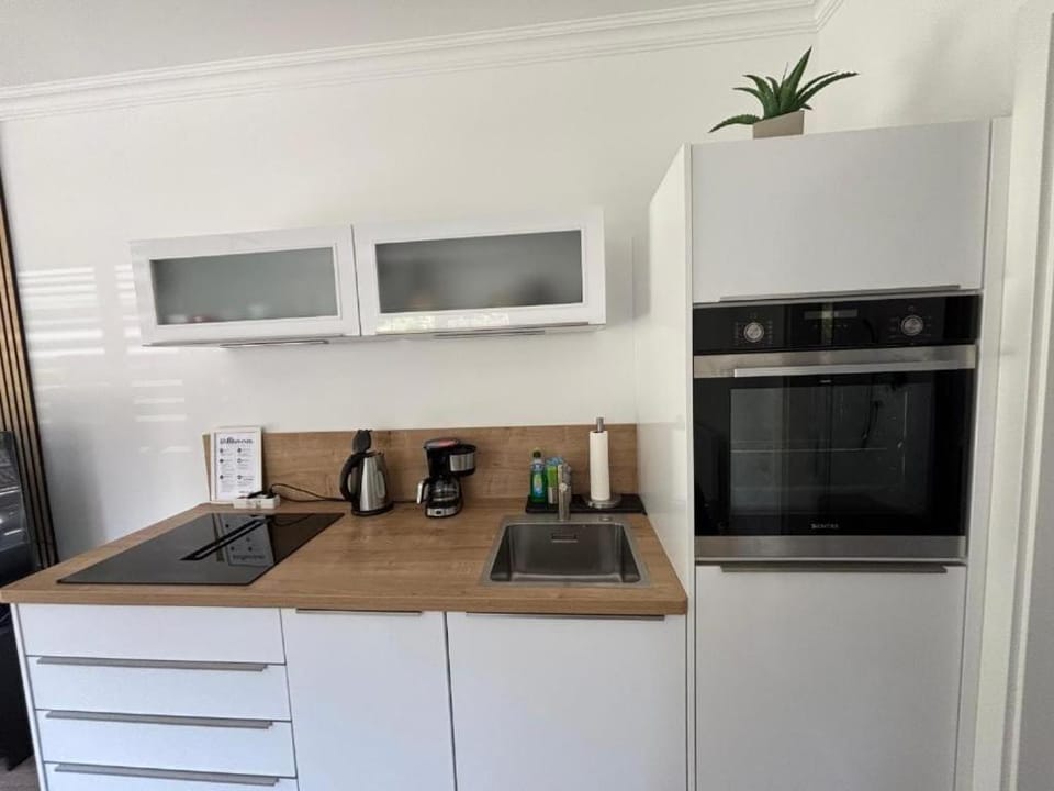 Kitchen or kitchenette, oven, stove
