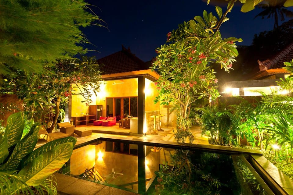 Night, Garden, Garden view, Pool view, Swimming pool