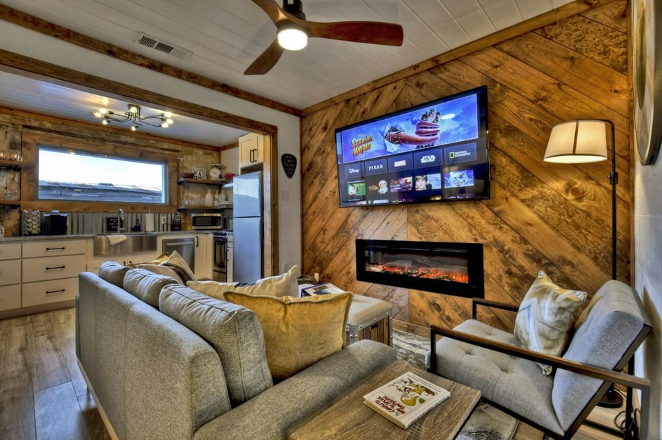 Living room, fireplace