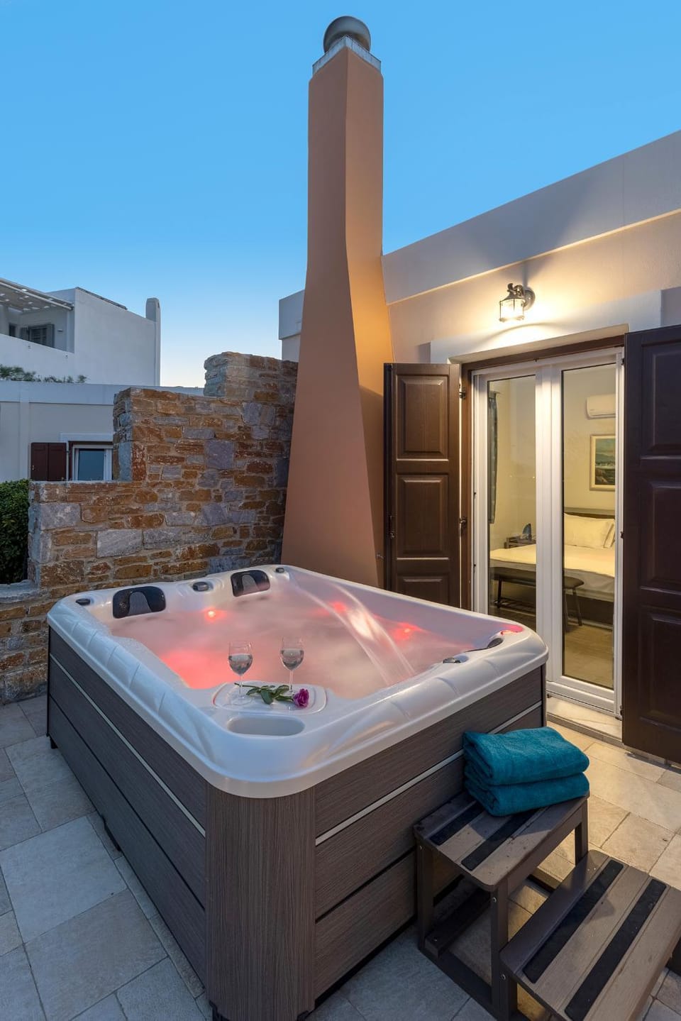 Night, Natural landscape, Hot Tub