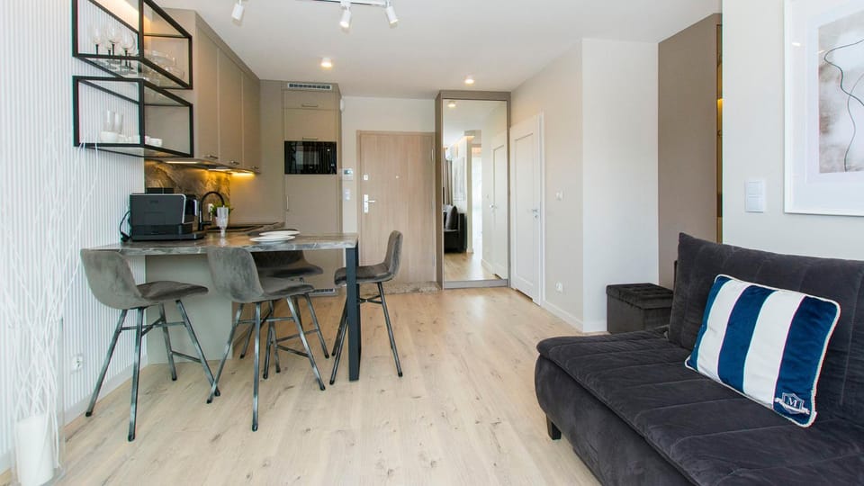Kitchen or kitchenette, Living room, Dining area