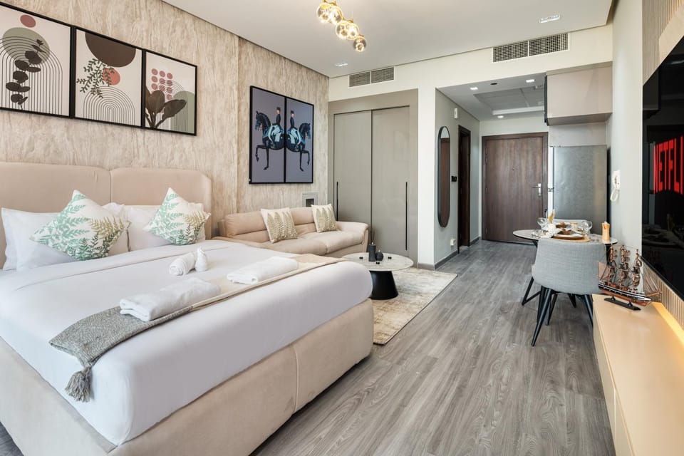 Stylish Studio Apartment in Binghatti Crystals Apartment in Dubai