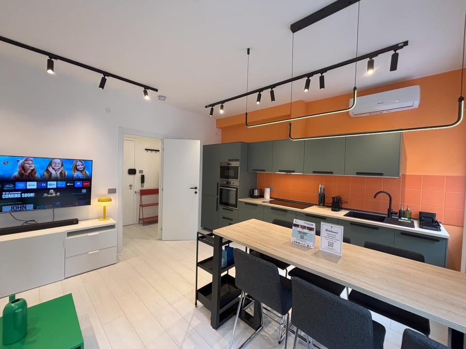 Living room, kitchen