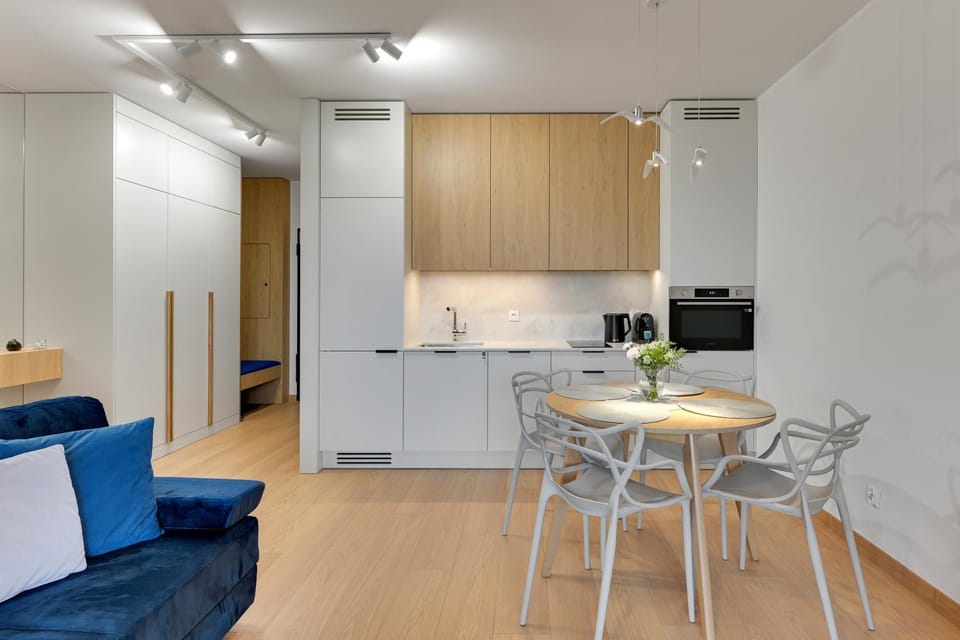 Kitchen or kitchenette, Living room, Dining area