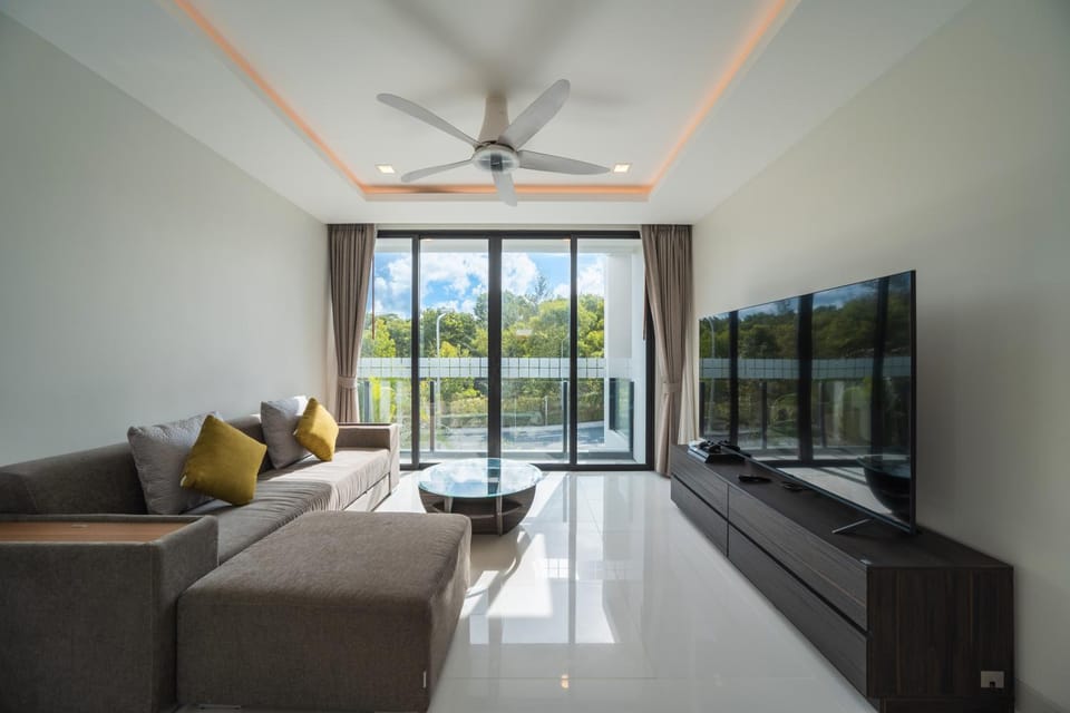 Modern minimalist style luxury villa with private pool located in a high-end resort area adjacent to Laguna Park Golf Course Villa in Choeng Thale