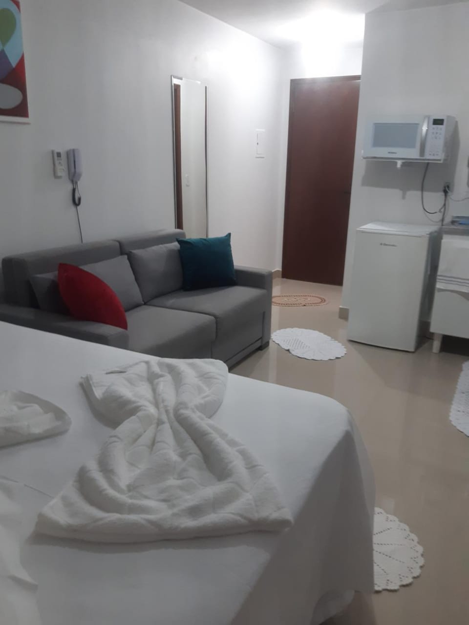 Bed, Kitchen or kitchenette, Living room, Photo of the whole room, Seating area, Bedroom, minibar, towels