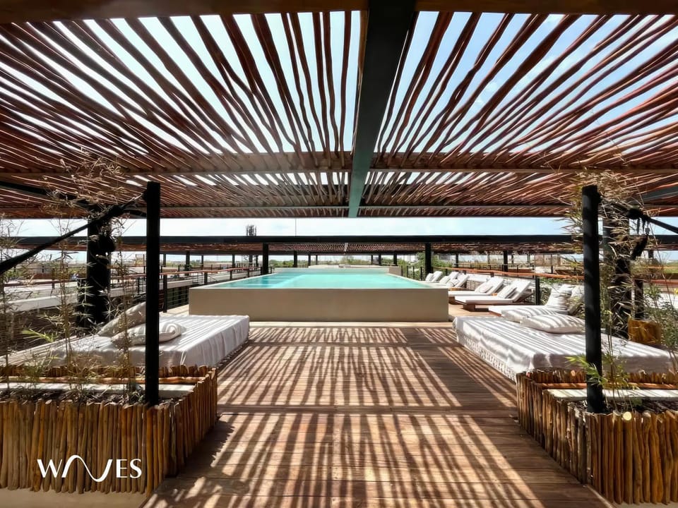 Patio, Bed, Day, Pool view, Swimming pool