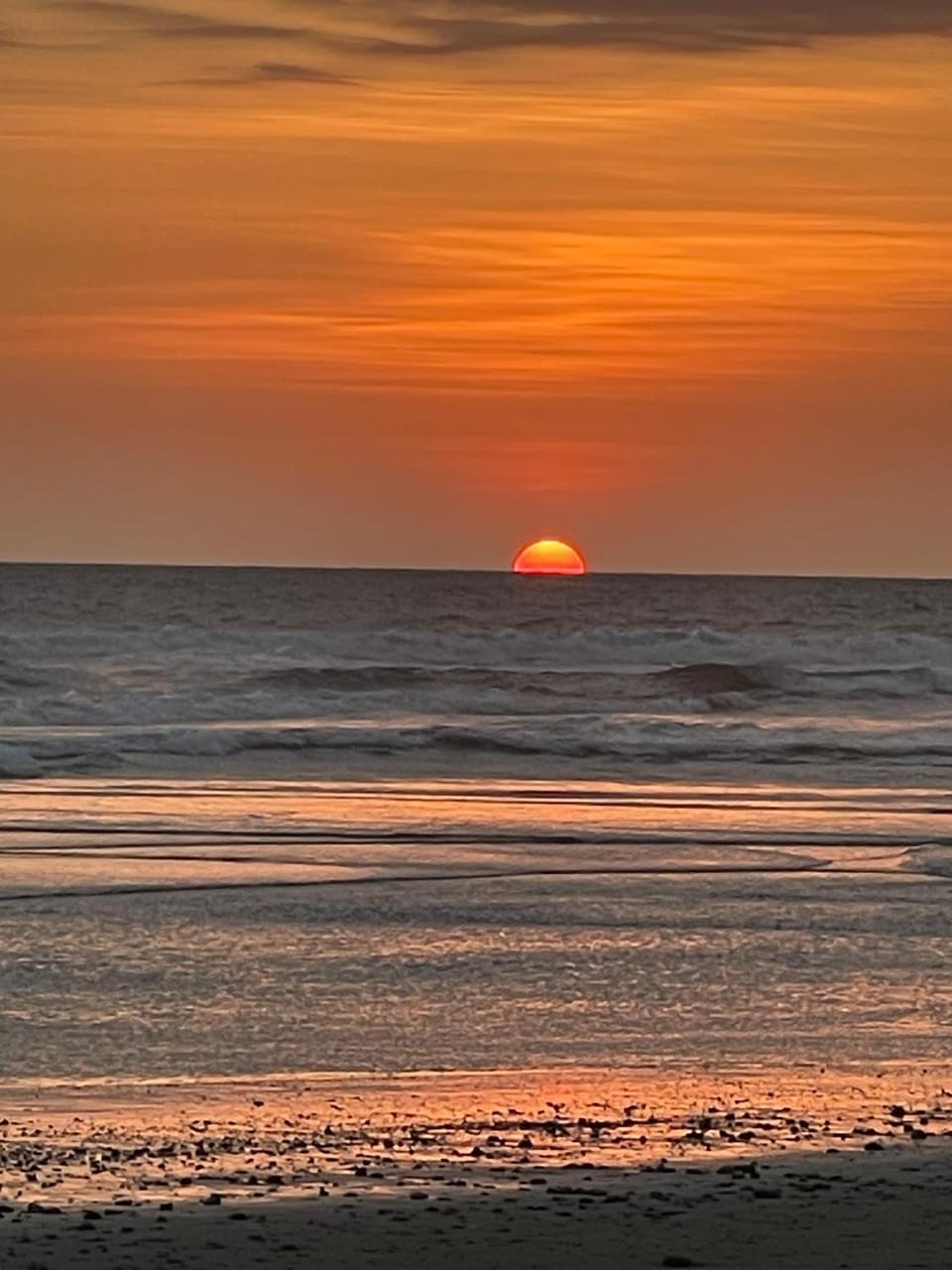 Beach, Sea view, Sunset