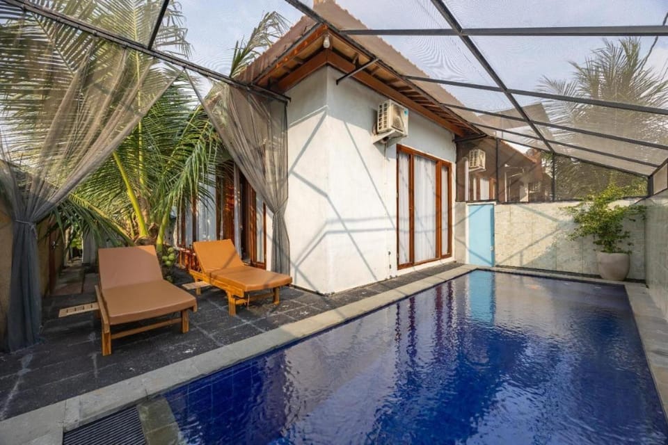 Patio, Pool view, Swimming pool, sunbed