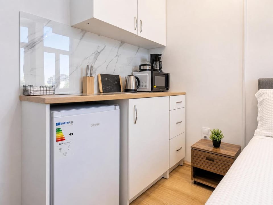 Bed, Coffee/tea facilities, Kitchen or kitchenette, Bedroom, oven, toaster