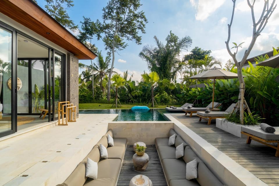 Property building, Natural landscape, Garden, Garden view, Pool view, Swimming pool, sunbed