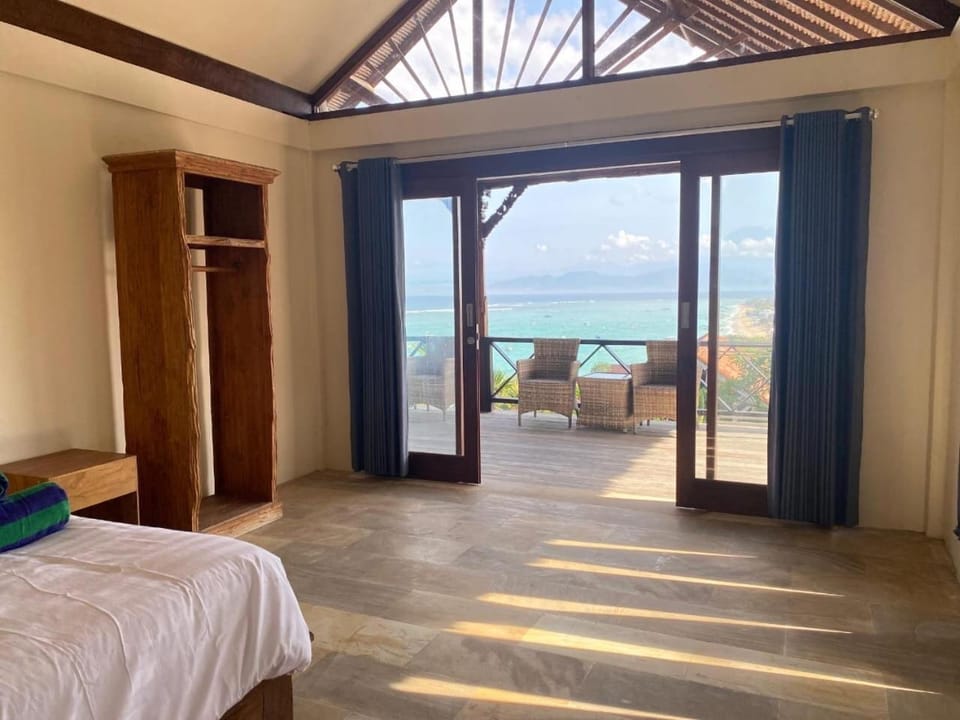 Bed, Natural landscape, View (from property/room), Balcony/Terrace, Photo of the whole room, Bedroom, Sea view