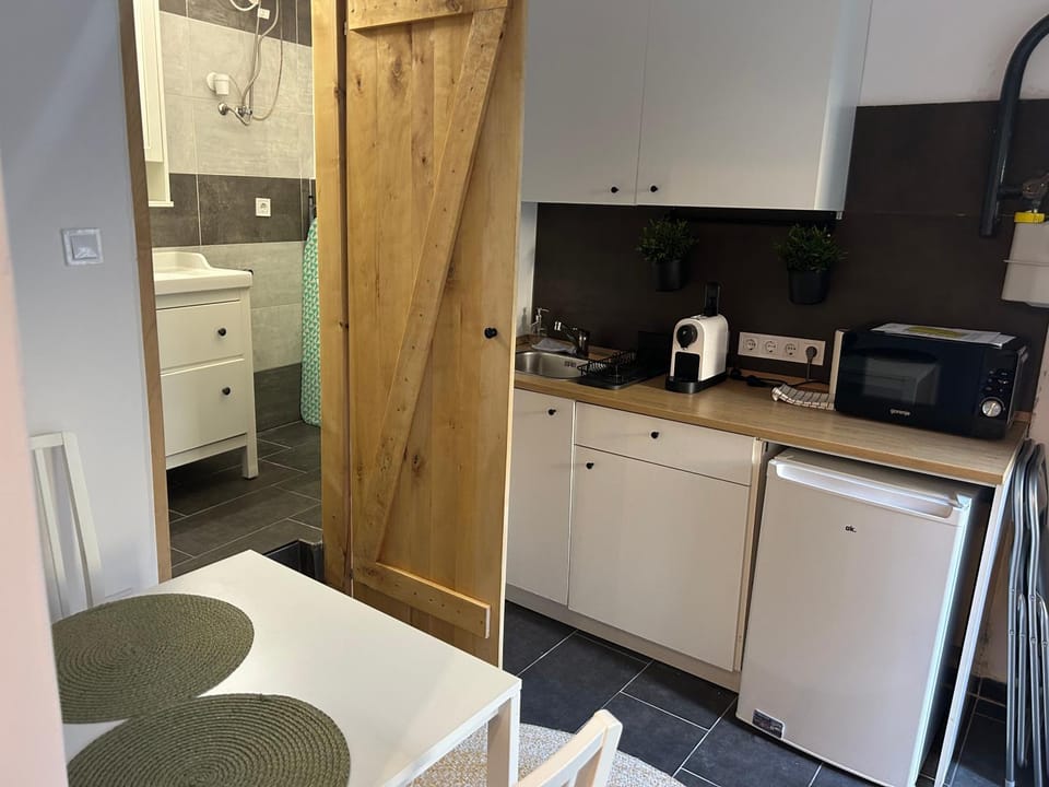 Kitchen or kitchenette, toaster