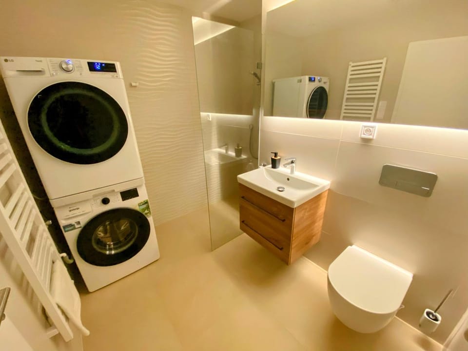Toilet, Bathroom, washing machine, dryer
