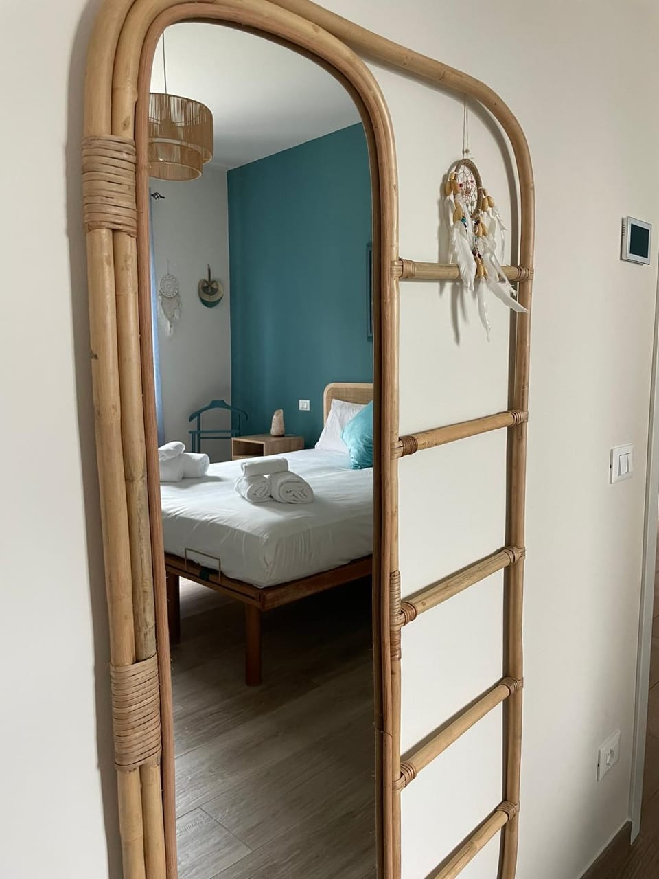 Bed, Photo of the whole room, Bedroom, towels, wardrobe