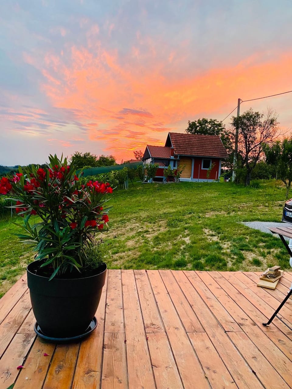 Garden view, Sunset