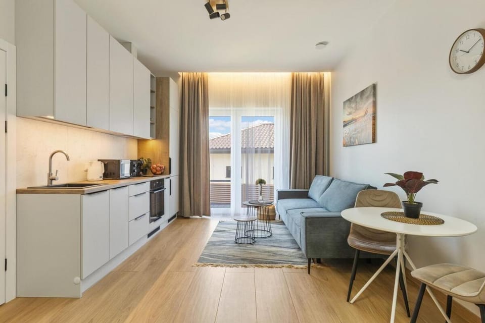 Kitchen or kitchenette, Living room, Seating area