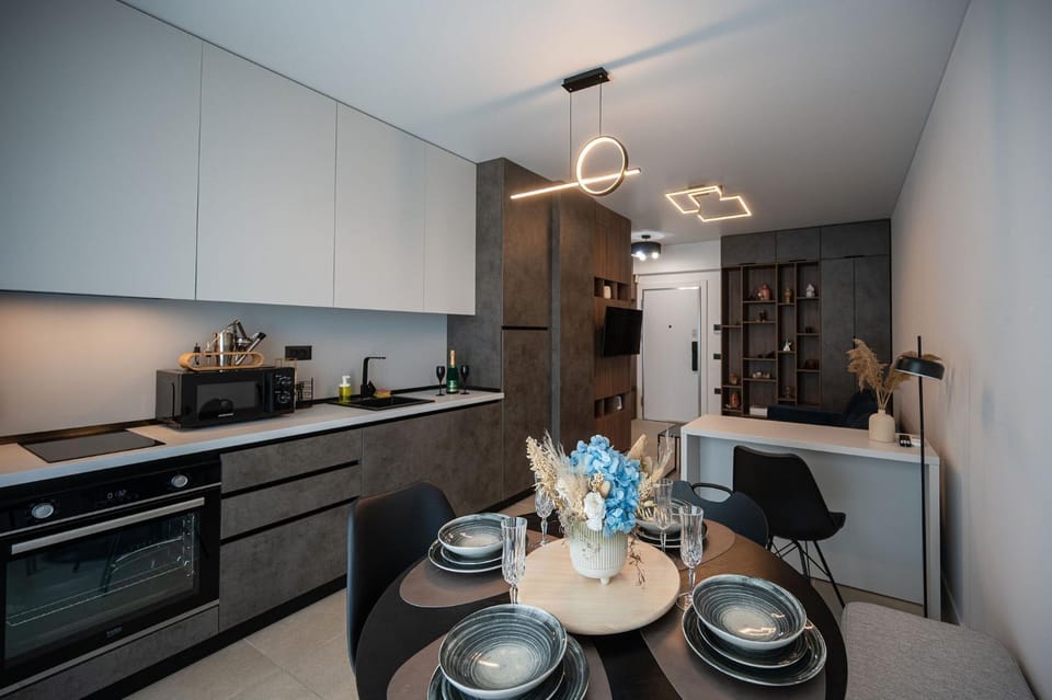 Kitchen or kitchenette, Dining area, stove