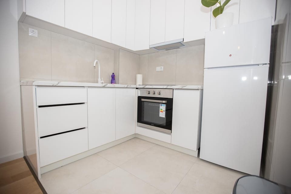 Kitchen or kitchenette, dishwasher, oven, stove