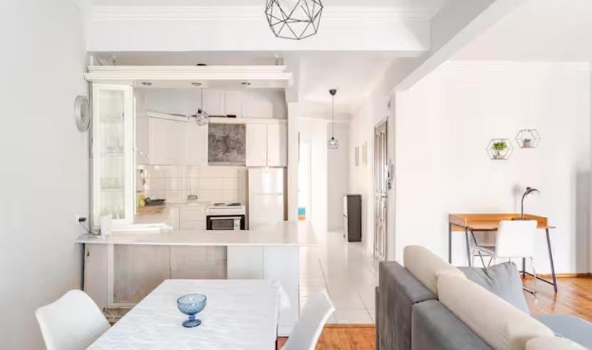 Kitchen or kitchenette, Living room, Dining area