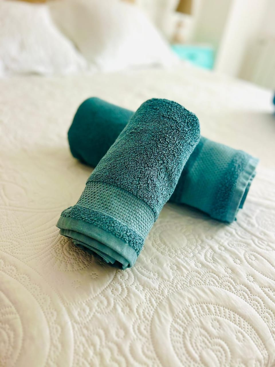 Photo of the whole room, Bedroom, towels