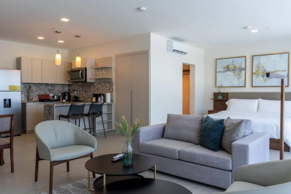 Living room, Seating area, Dining area, air conditioner