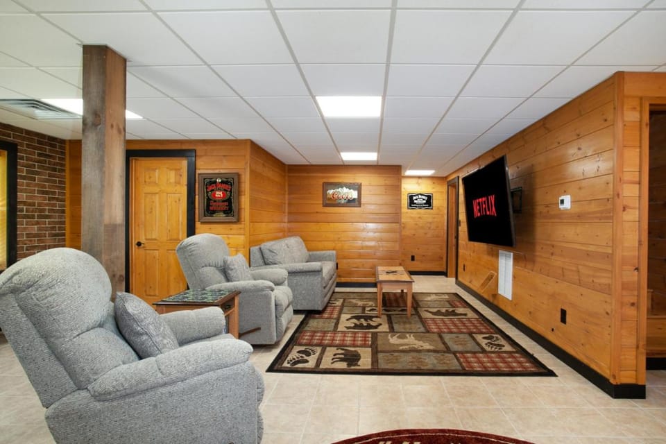 Cloudspire Chalet Arcade Games Outdoor Lounge House in Pigeon Forge