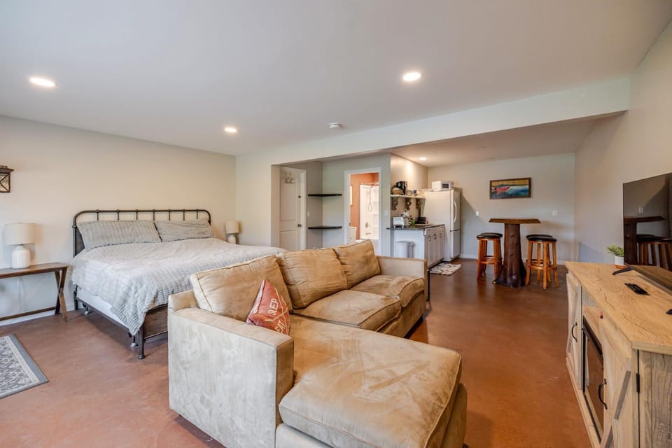 Bed, TV and multimedia, Living room, Photo of the whole room, Seating area, Bedroom
