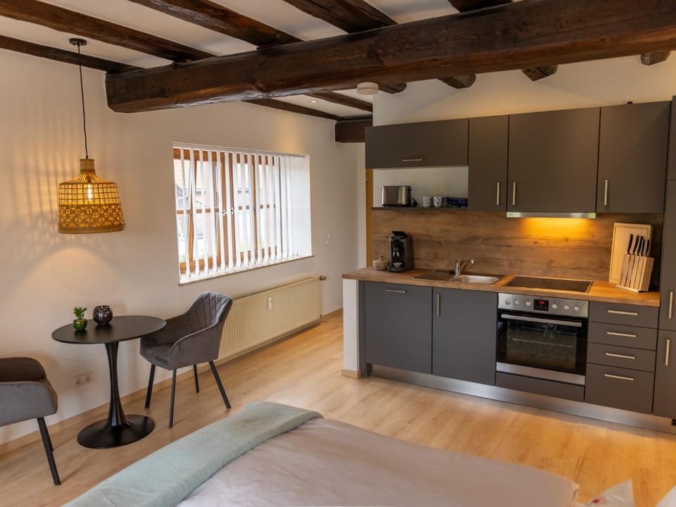 Kitchen or kitchenette, Living room, Photo of the whole room, Seating area, Dining area