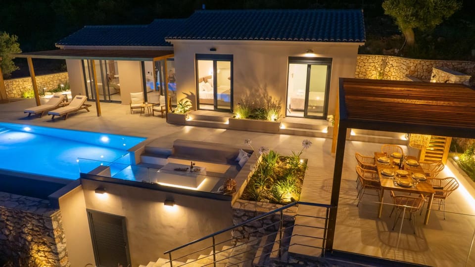 Property building, Night, View (from property/room), Swimming pool