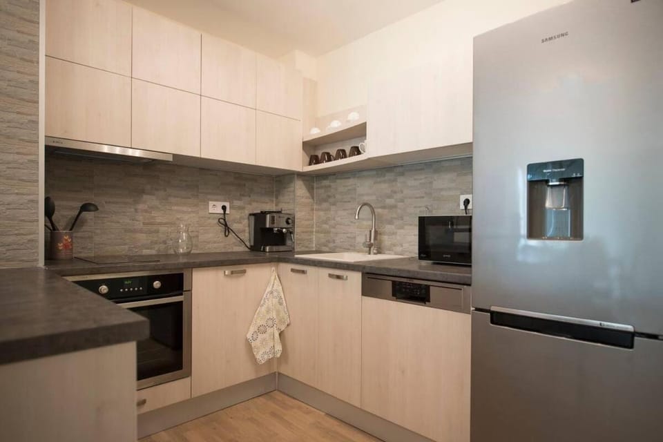 Kitchen or kitchenette, dishwasher, oven