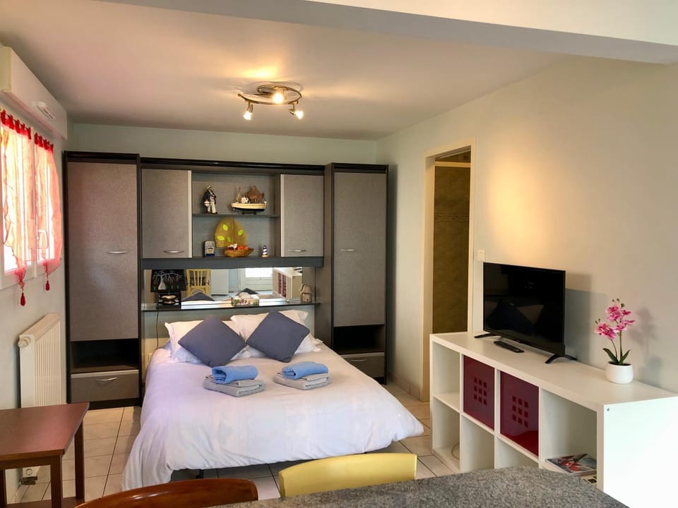 Bed, TV and multimedia, Photo of the whole room, Bedroom