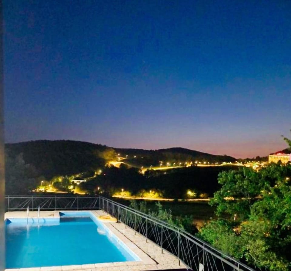 Night, Mountain view, Swimming pool