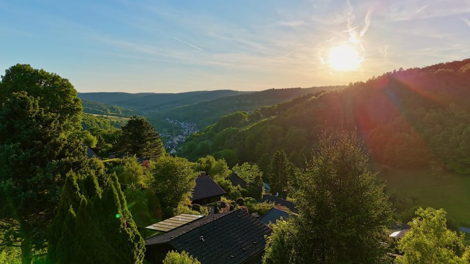 Spring, Day, Natural landscape, Bird's eye view, Mountain view, Sunset