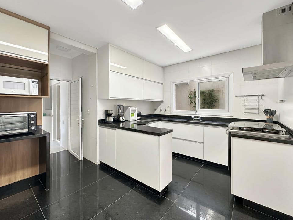 Kitchen or kitchenette, oven, stove, toaster