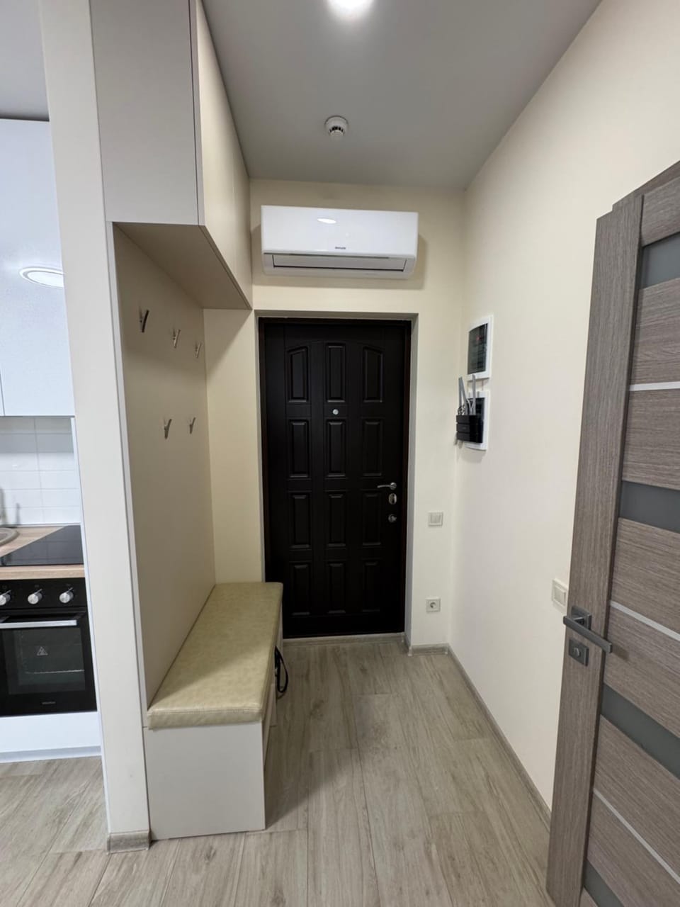 Kitchen or kitchenette, wardrobe, air conditioner