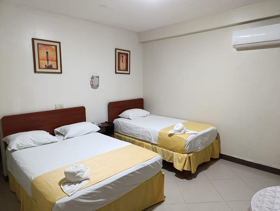 Bed, Bedroom, towels, air conditioner