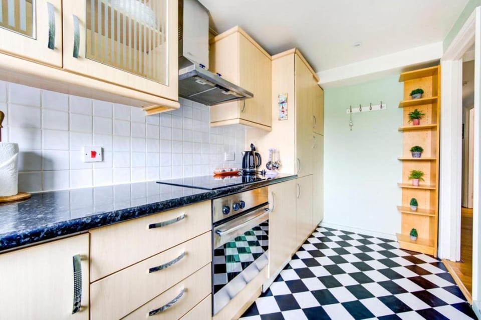 Kitchen or kitchenette, oven, stove