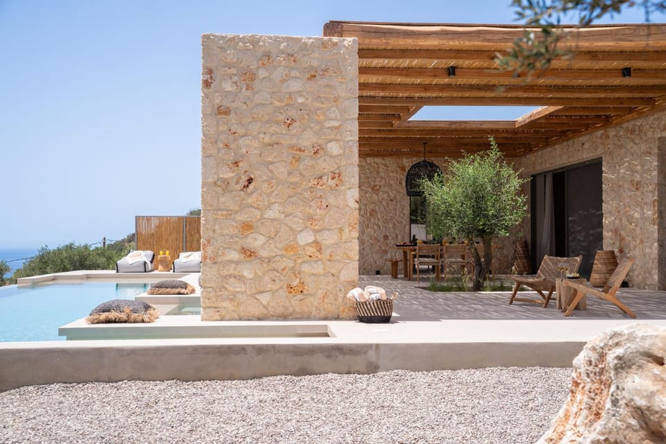 Property building, Patio, Day, Natural landscape, View (from property/room), Balcony/Terrace, Seating area, Pool view, Swimming pool, sunbed