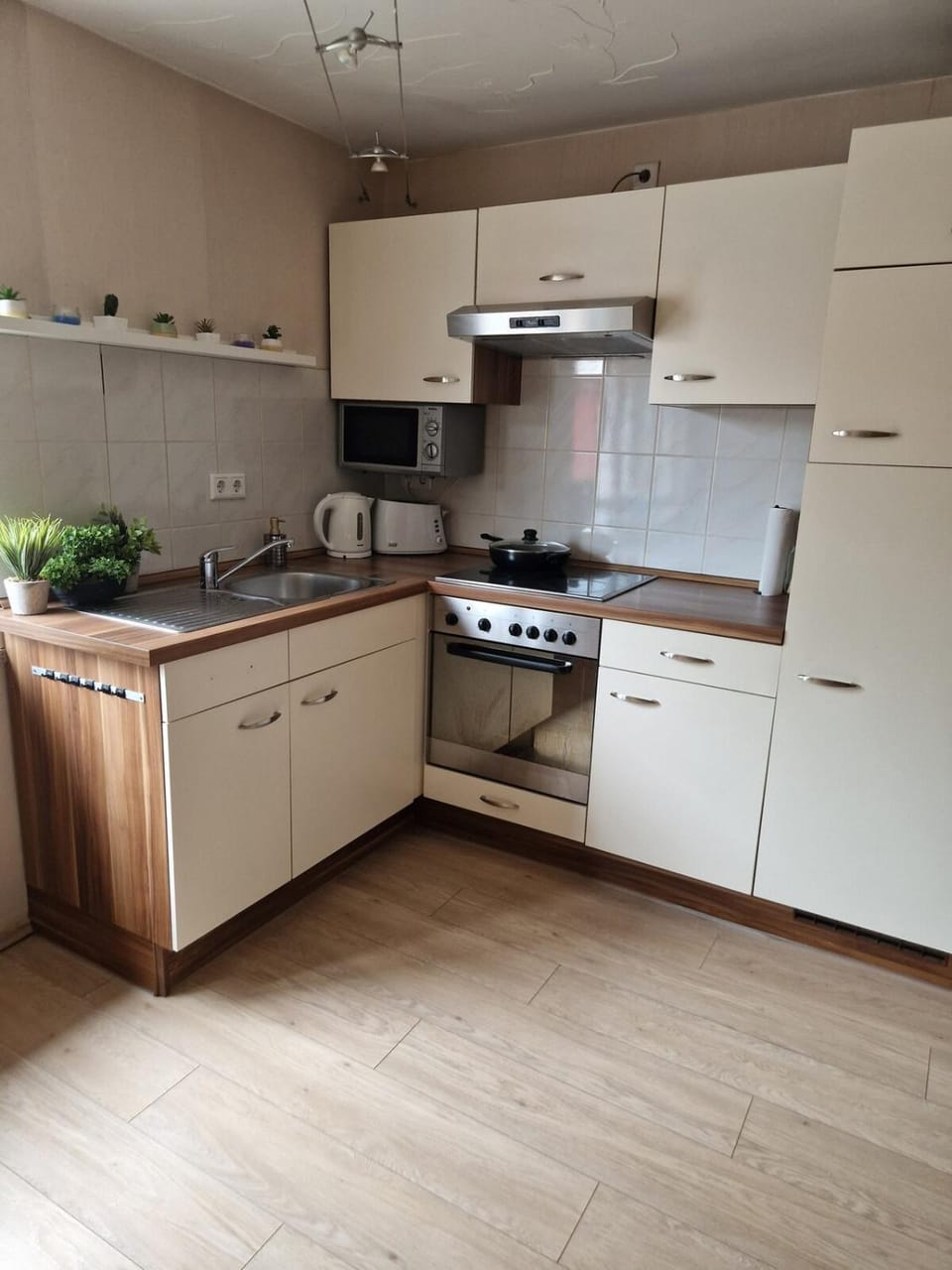 Kitchen or kitchenette, dishwasher, stove