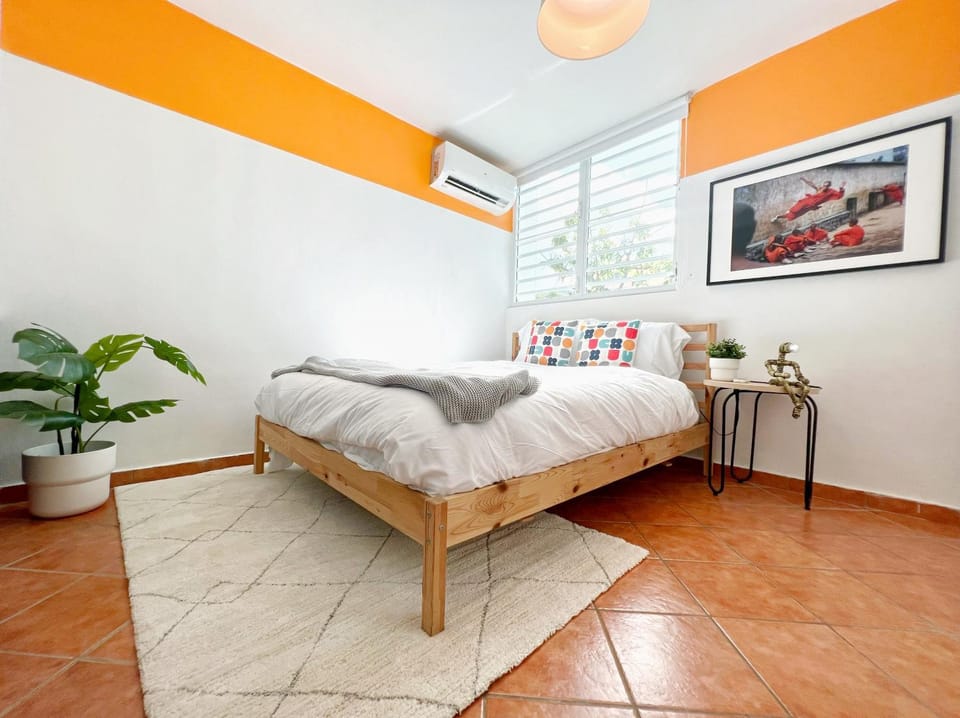 Bed, Photo of the whole room, Bedroom, towels, air conditioner