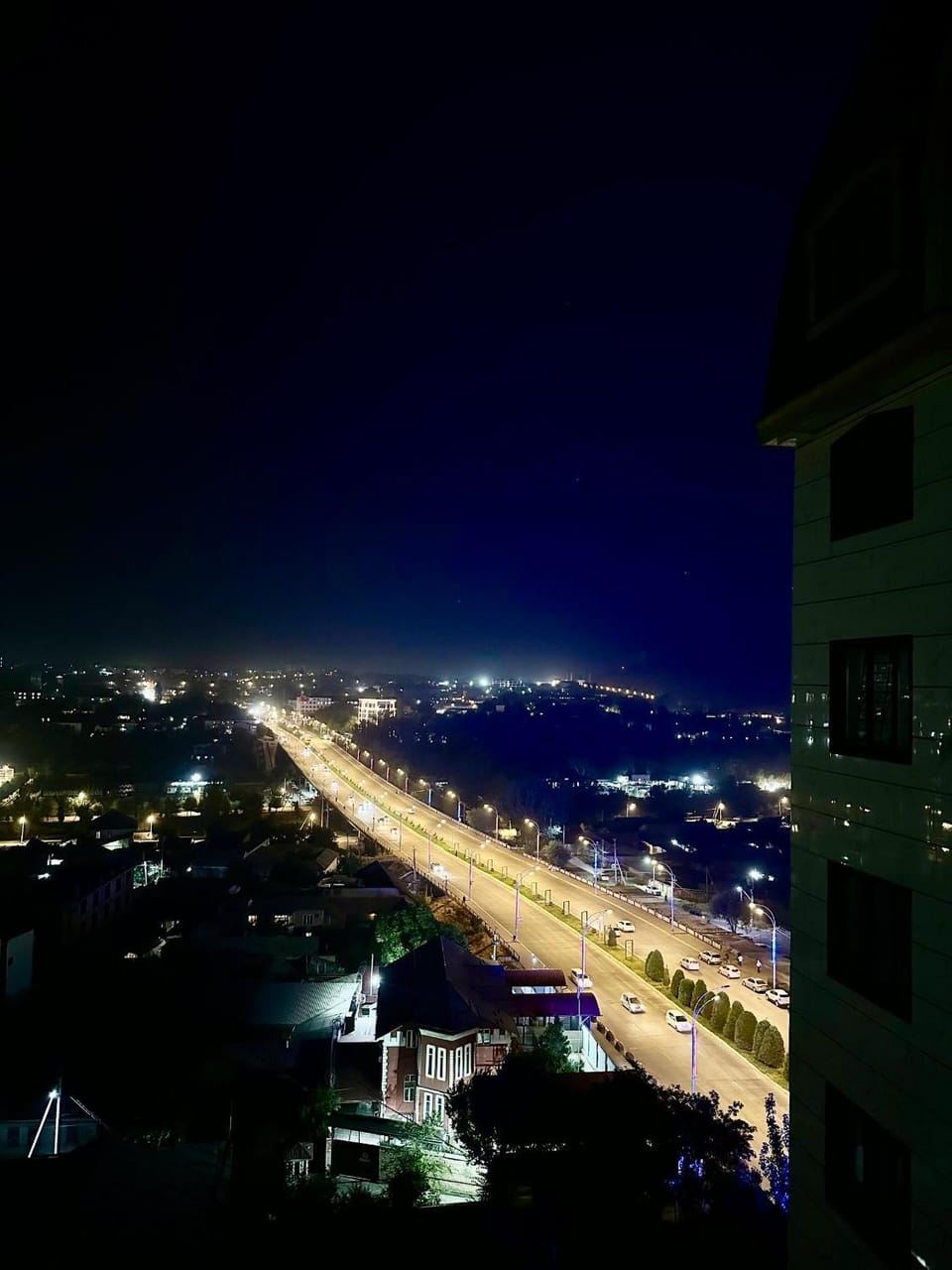 Night, Bird's eye view, City view, Street view