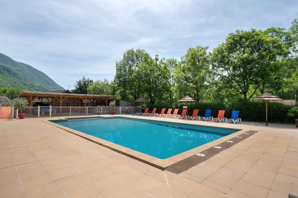 Property building, Living room, Swimming pool